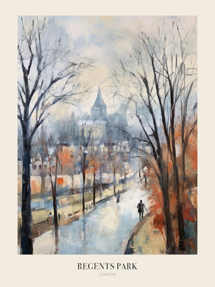 Winter City Park Poster Regents Park London 2