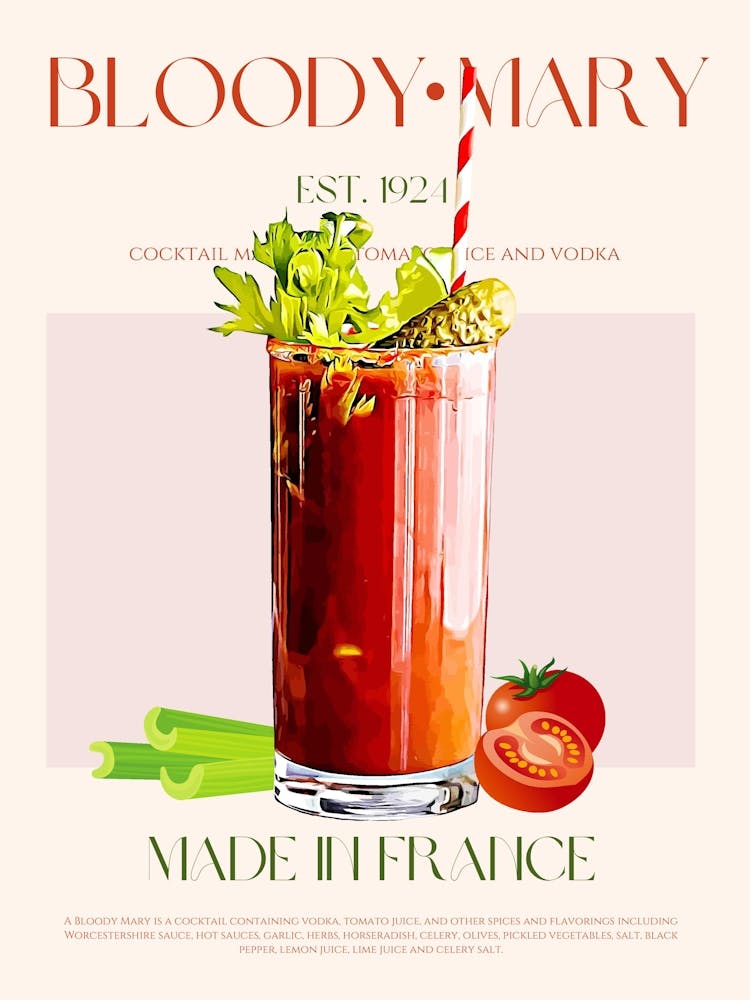 Bloody Mary Cocktail Mid Century
