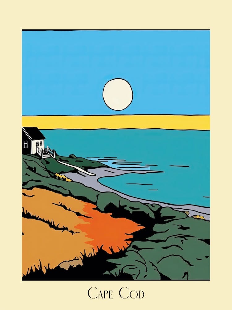 Poster Of Minimal Design Style Of Cape Cod Massachusetts, Usa 2