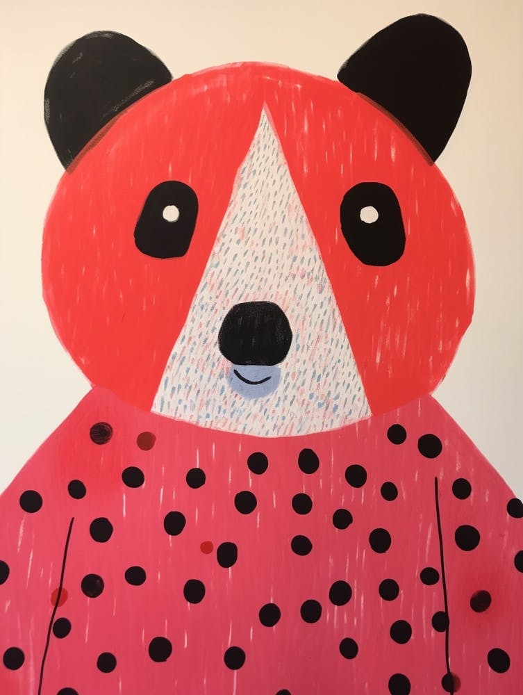 Pink Polka Dot Red Panda 1