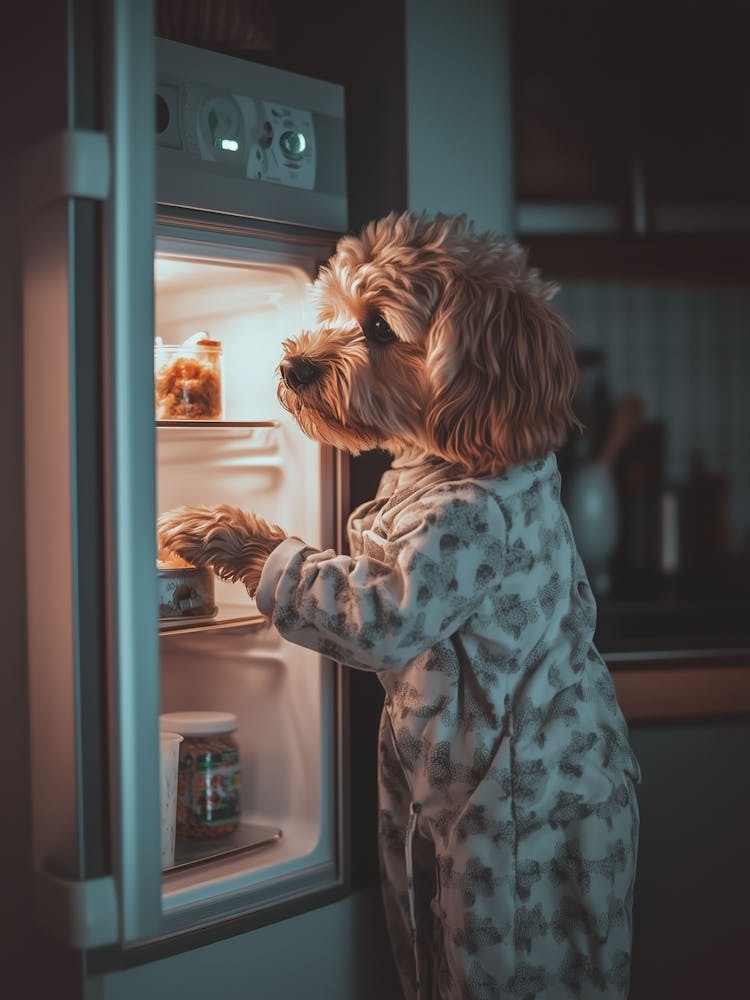 Cavapoo Sneaking A Late Night Snack