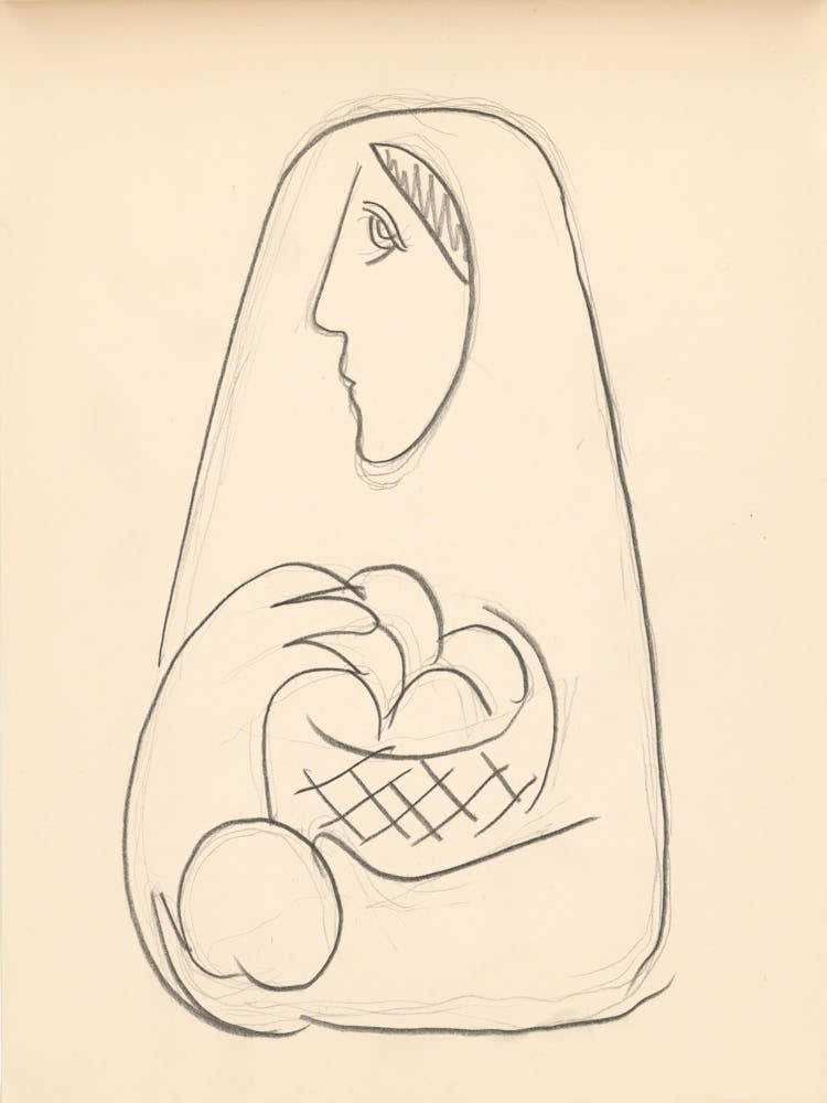 A Woman With A Basket Of Fruit In Her Arms, Mikuláš Galanda