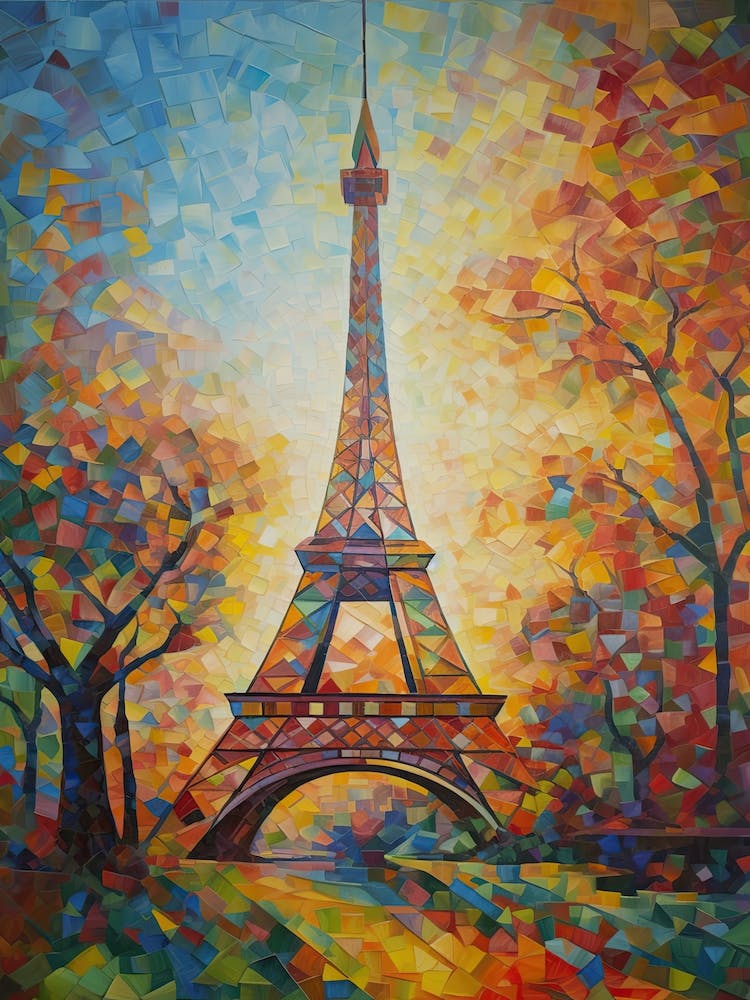 Eiffel Tower Paris France Paul Signac Style 7