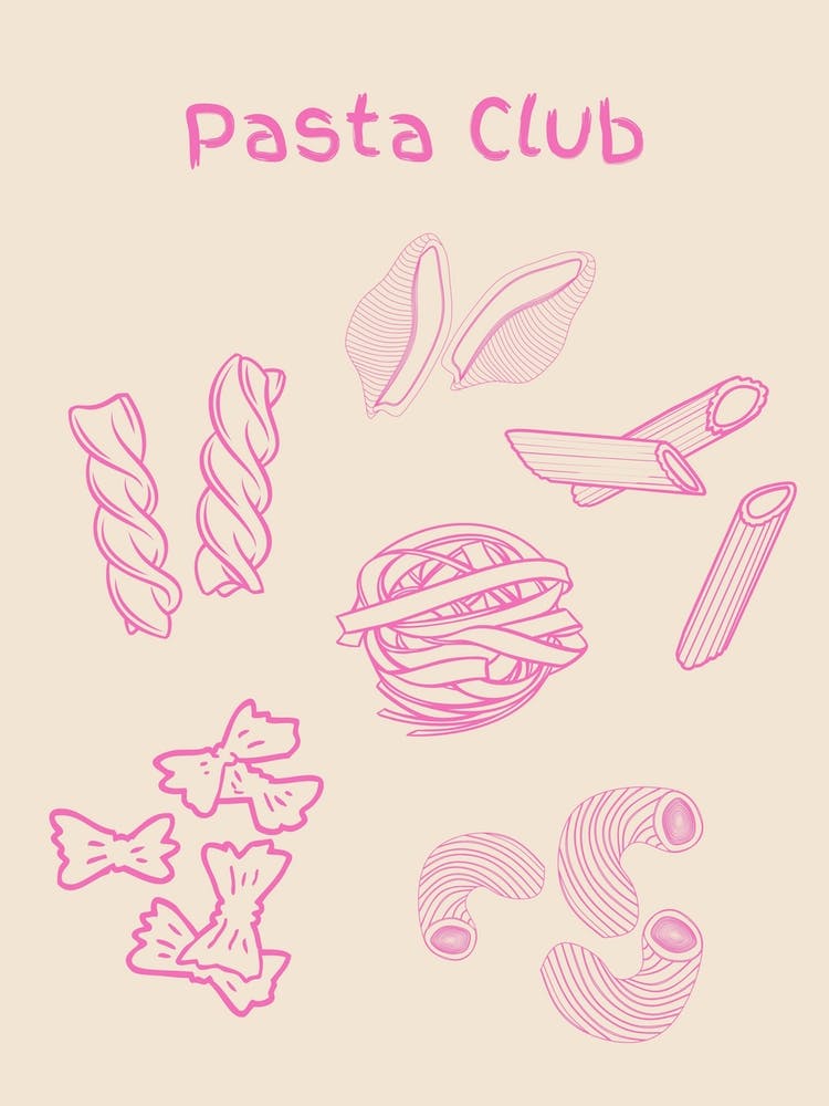 Pasta Club Poster Pink