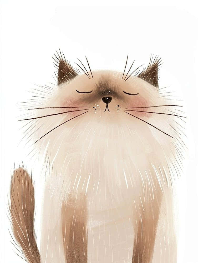 Birman Cat Clipart Illustration 3