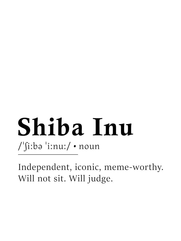 Shiba Inu Definition Poster - Dictionary