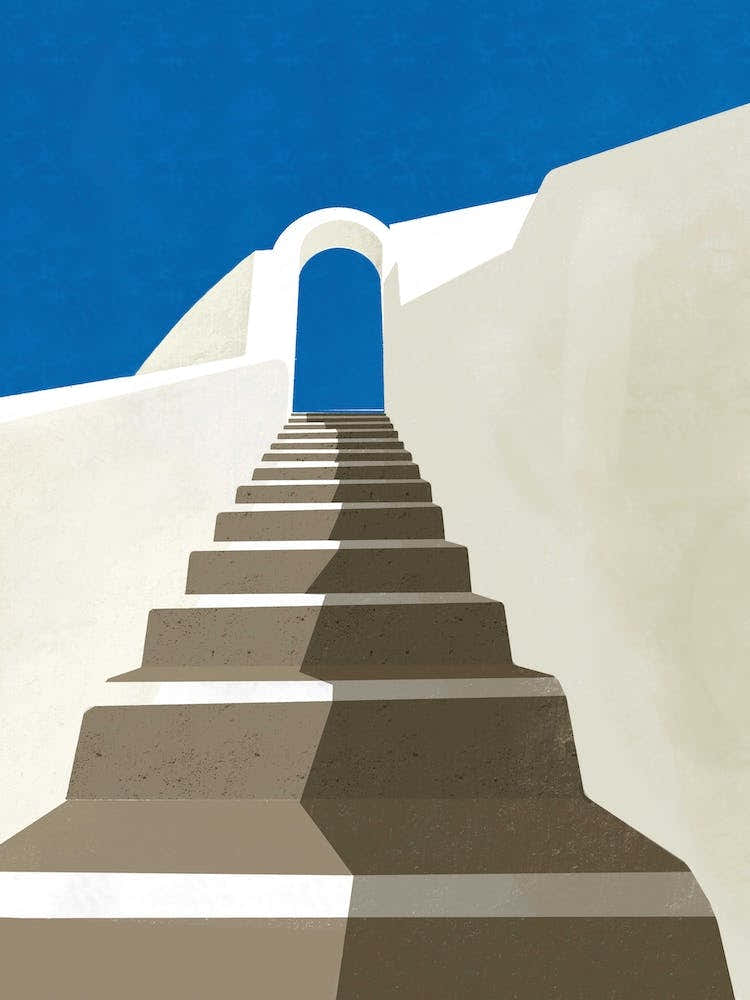 Stairs To The Sky Santorini