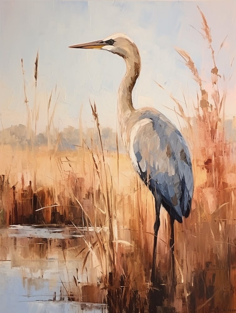 Bird Painting Great Blue Heron 3