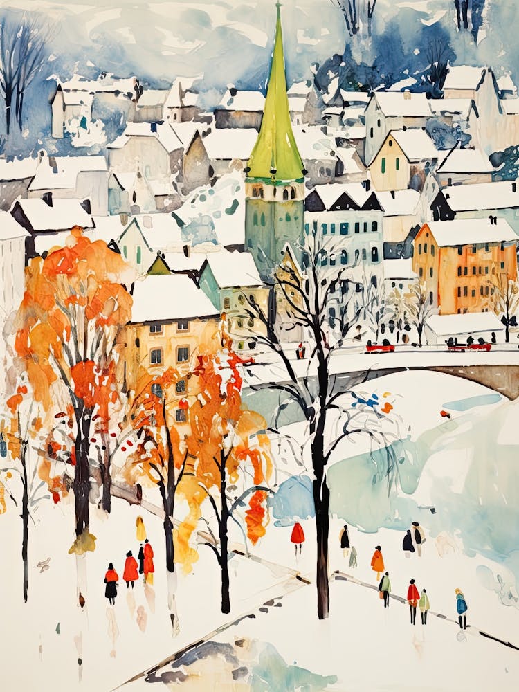 Winter Snow Lucerne   Switzerland Snow Illustration 3
