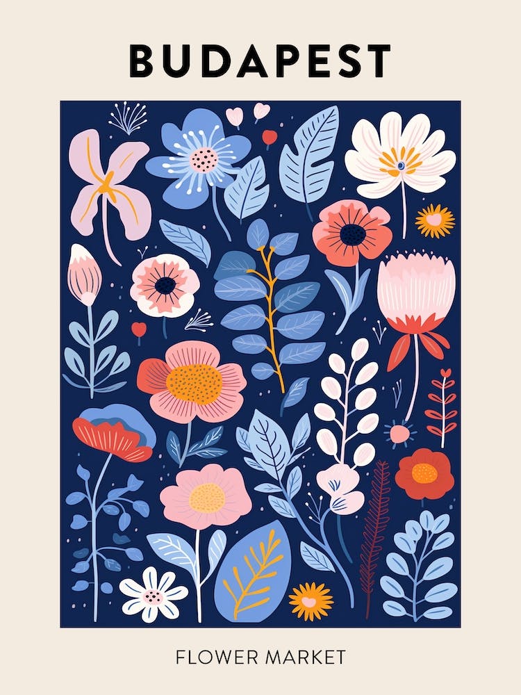 Flower Market Poster Budapest Hungary 2