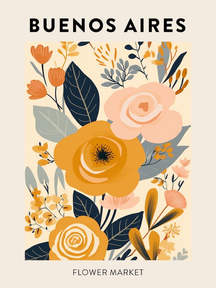 Flower Market Poster Buenos Aires Argentina 2