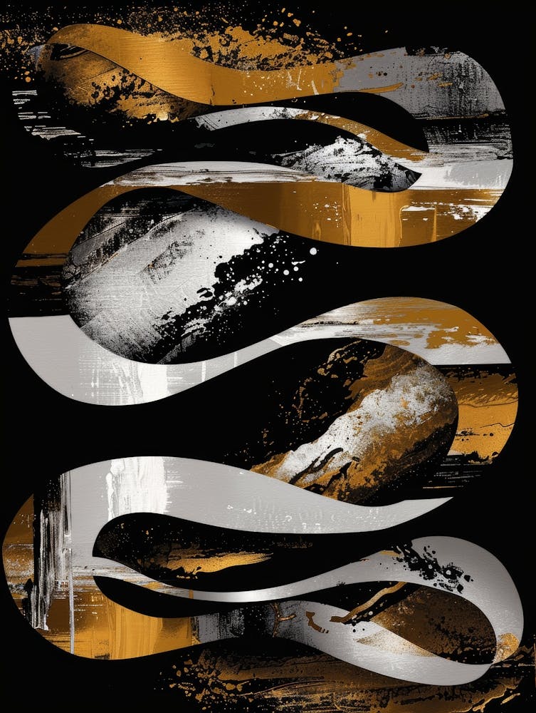 Gold And Black Swirls 3