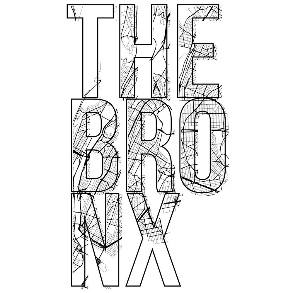 The Bronx Street Map Typography Square