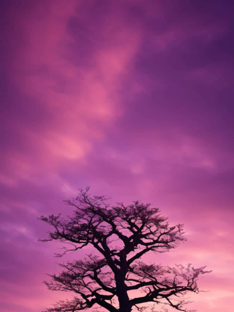 Silhouette Of A Tree At Sunset
