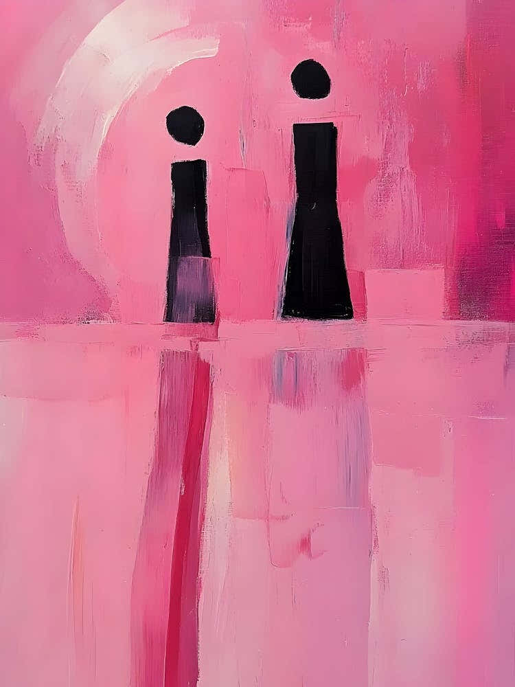 Two Women In Pink