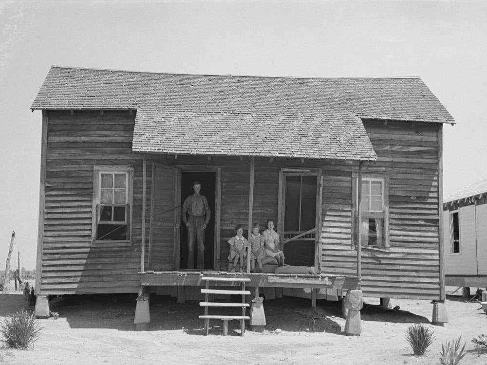 Untitled Photo, Possibly Related To Front Porch Of Sharecropper Cabin, Southeast Missouri Farms By Russell 1