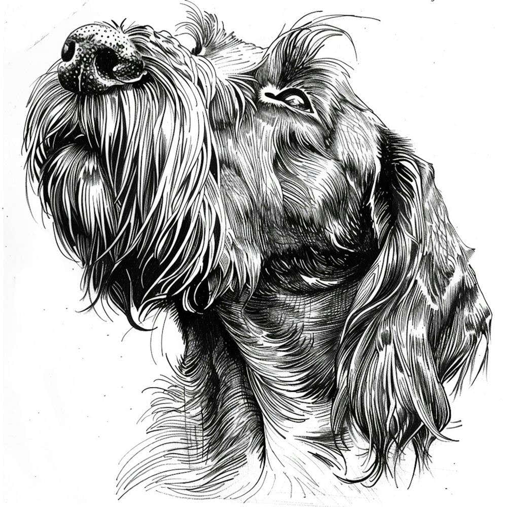 Grand Basset Griffon Vendeen Dog Line Sketch 3