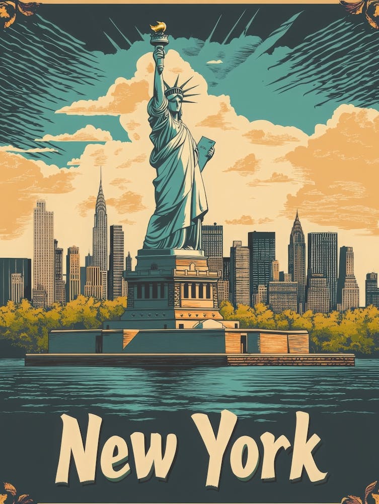 Aihrgdesign A Retro Travel Poster For New York