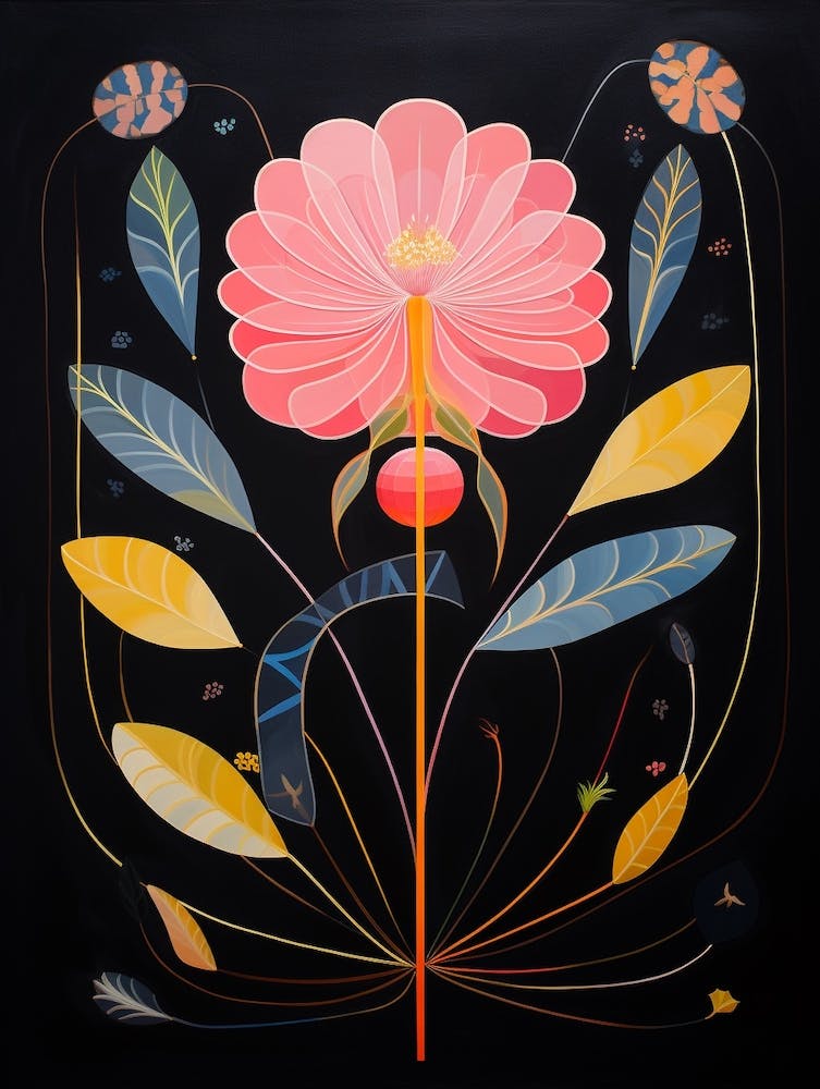 Everlasting Flower 4 Hilma Af Klint Inspired Flower Illustration