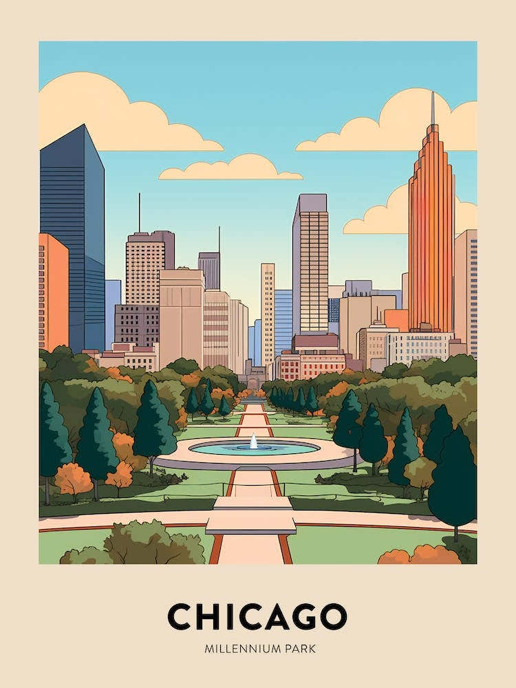 Millennium Park 3 Chicago Travel Poster