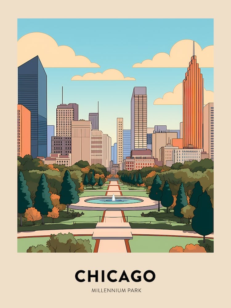 Millennium Park 3 Chicago Travel Poster