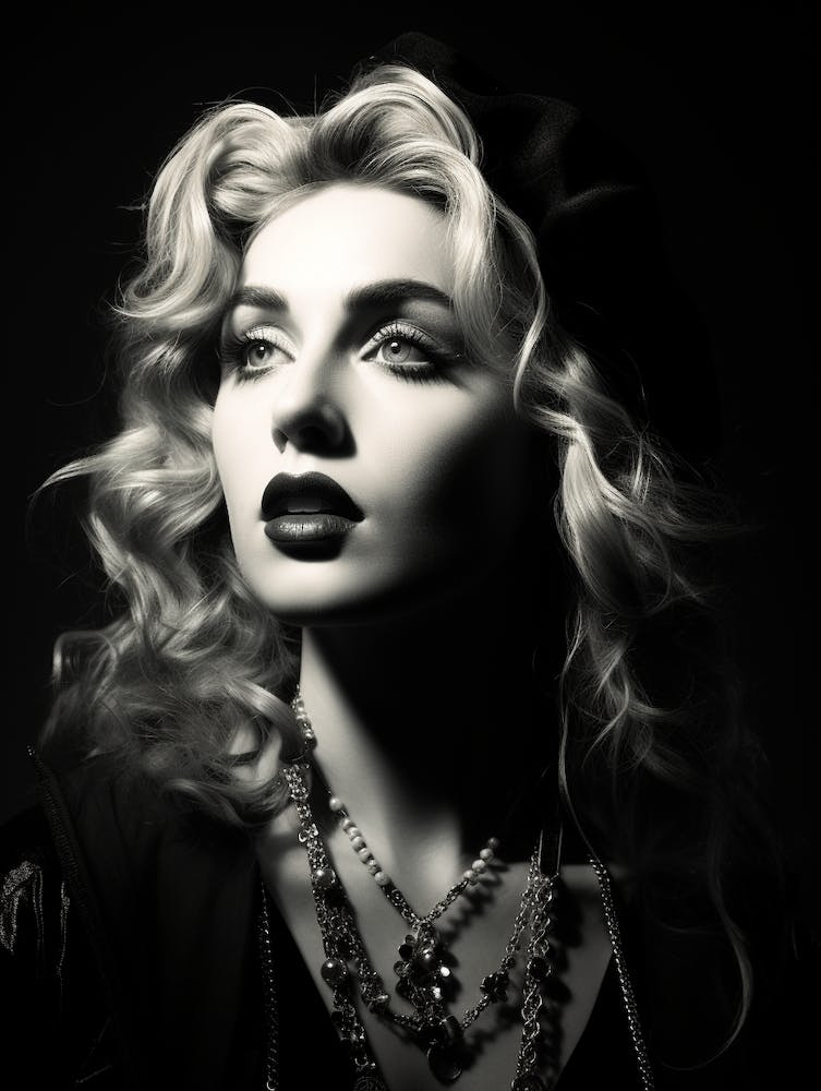 Black And White Photograph Of Madonna