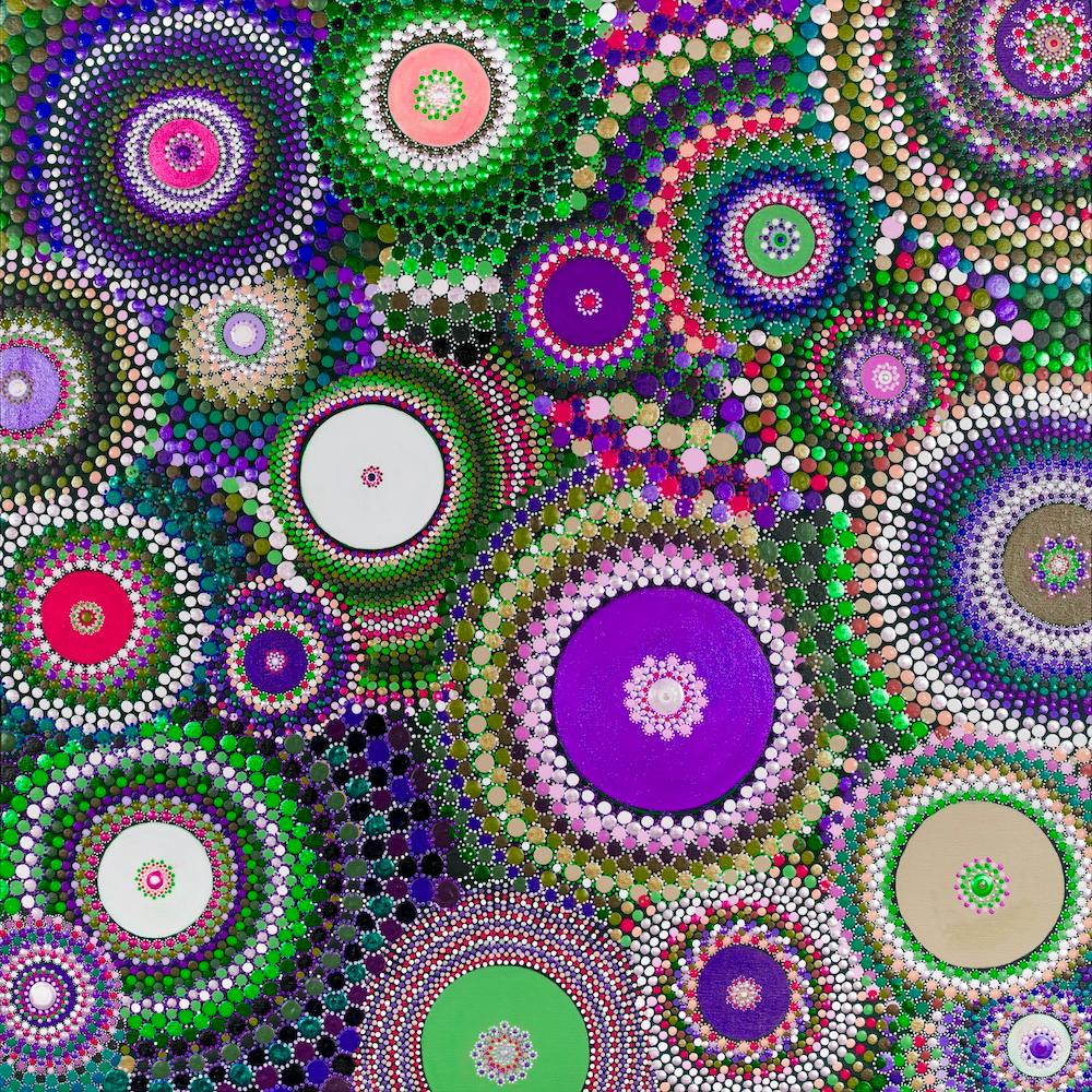 Pohutukawa Purple And Green Square