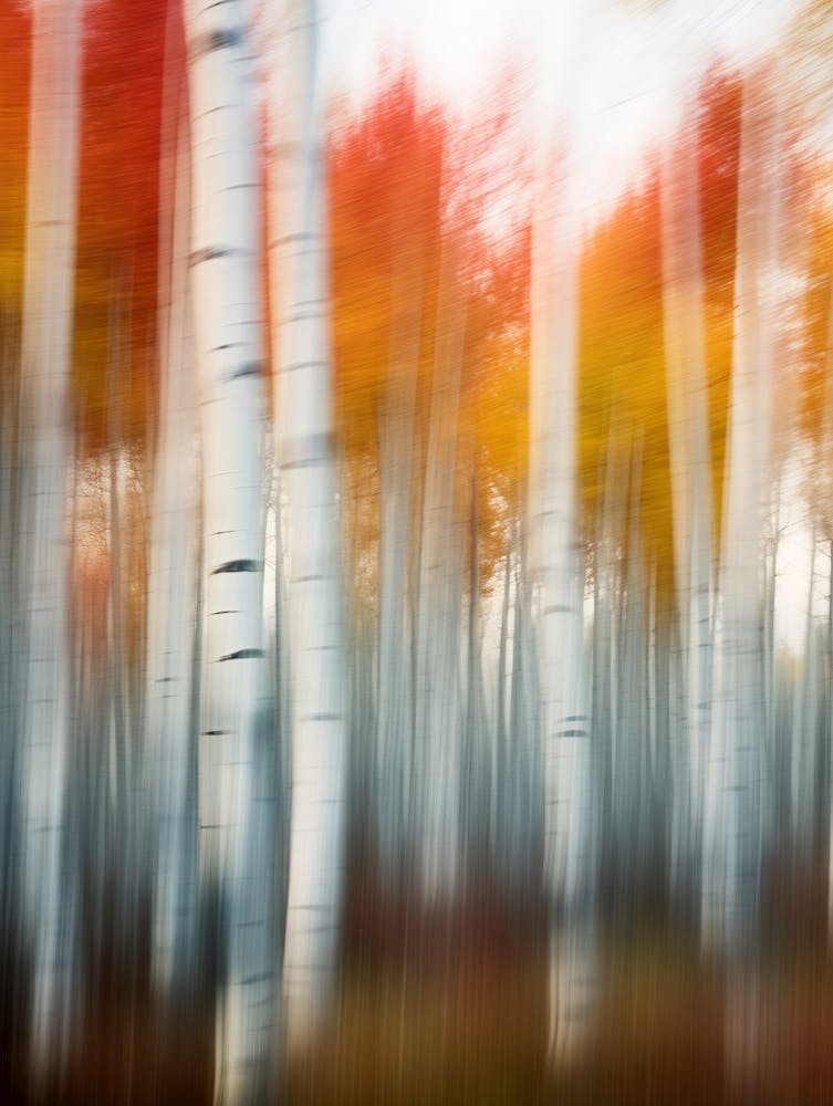 Herbst Birken Wald, Kamerabewegungs Fotografie, Natur Malerei, Bewegung Verwischt
