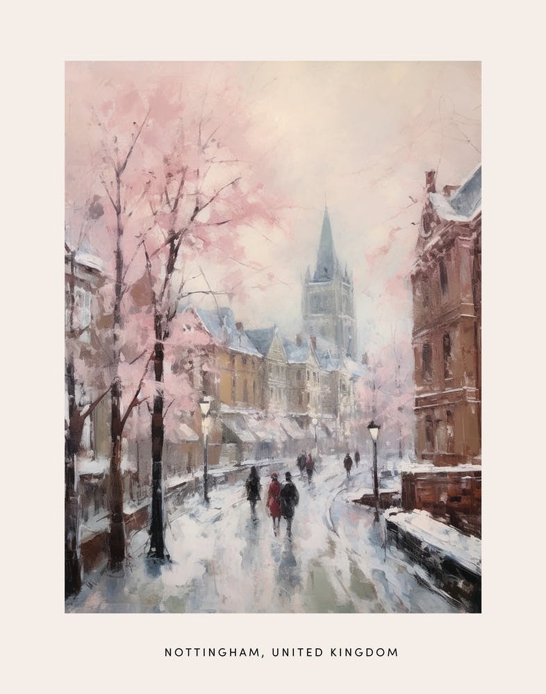 Dreamy Winter Painting Poster Nottingham United Kingdom 3