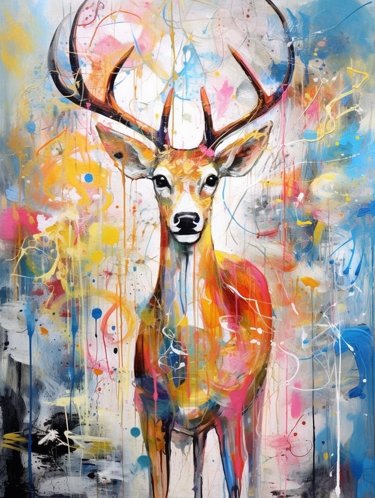 Deer Abstract Expressionism 3