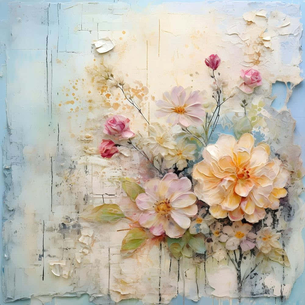 Vintage Pastel Flowers 3