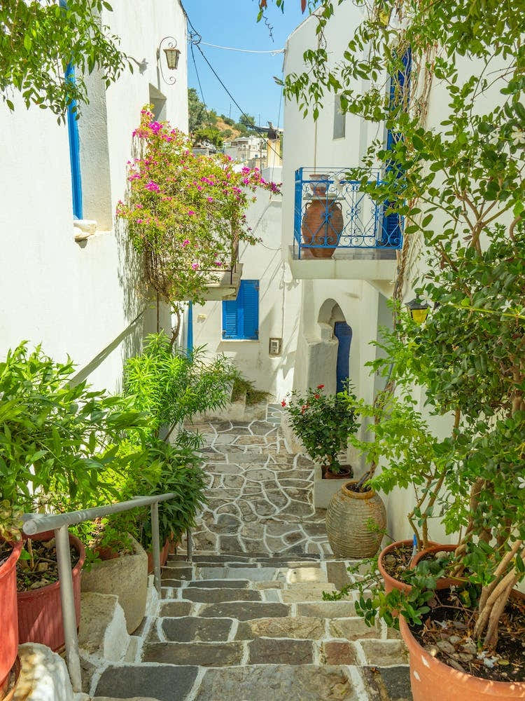 Narrow Alley On The Greek Islands