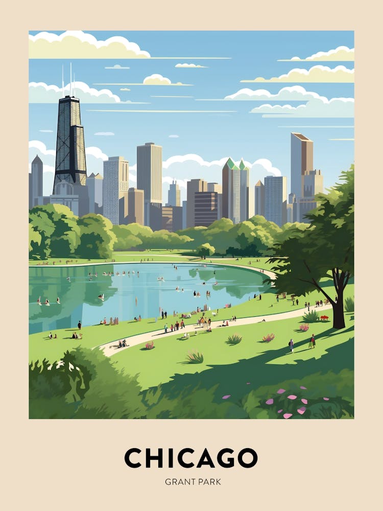 Grant Park 3 Chicago Travel Poster