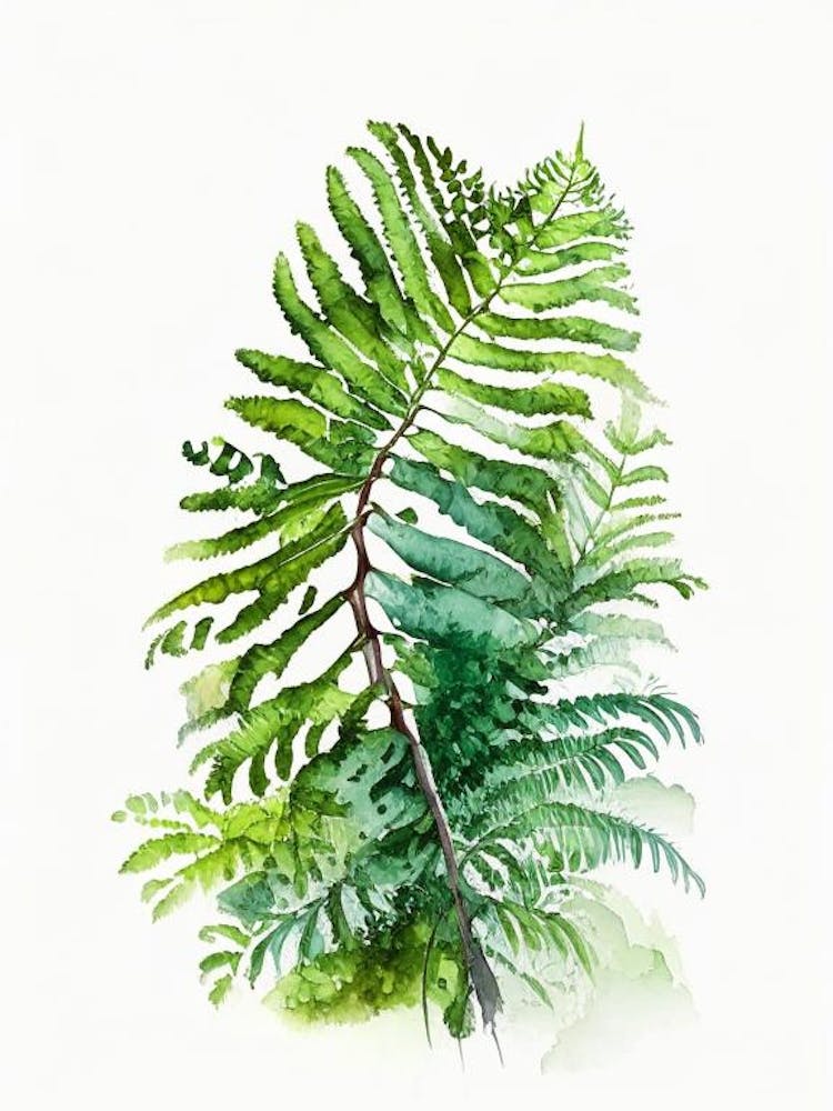 Dwarf Tree Fern Watercolour
