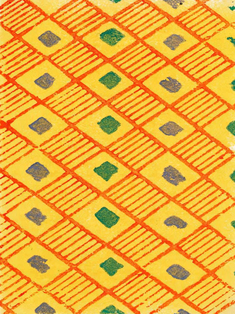 Vintage Ukiyo-e Woodblock Print Of Japanese Textile, Shima Shima, Furuya Korin (267)