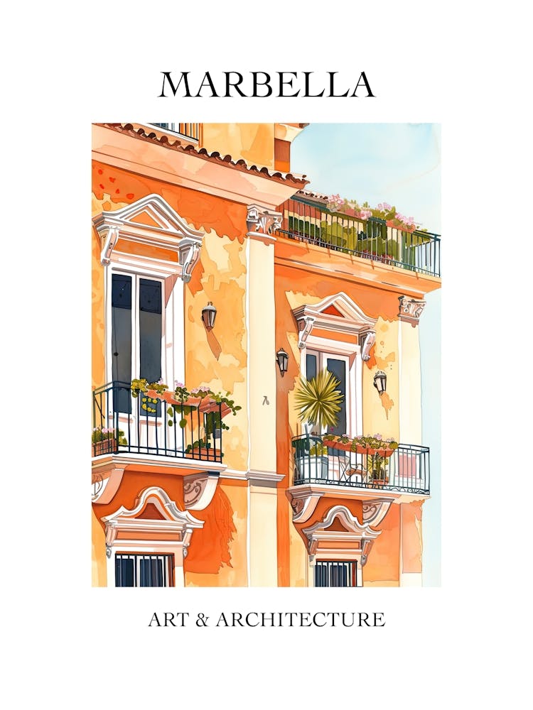 Marbella Travel And Architecture Poster 2