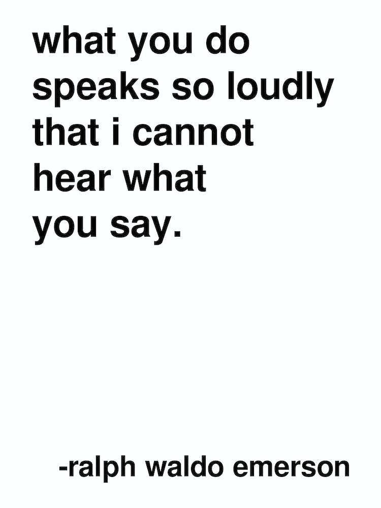 What You Do Emerson Quote In White