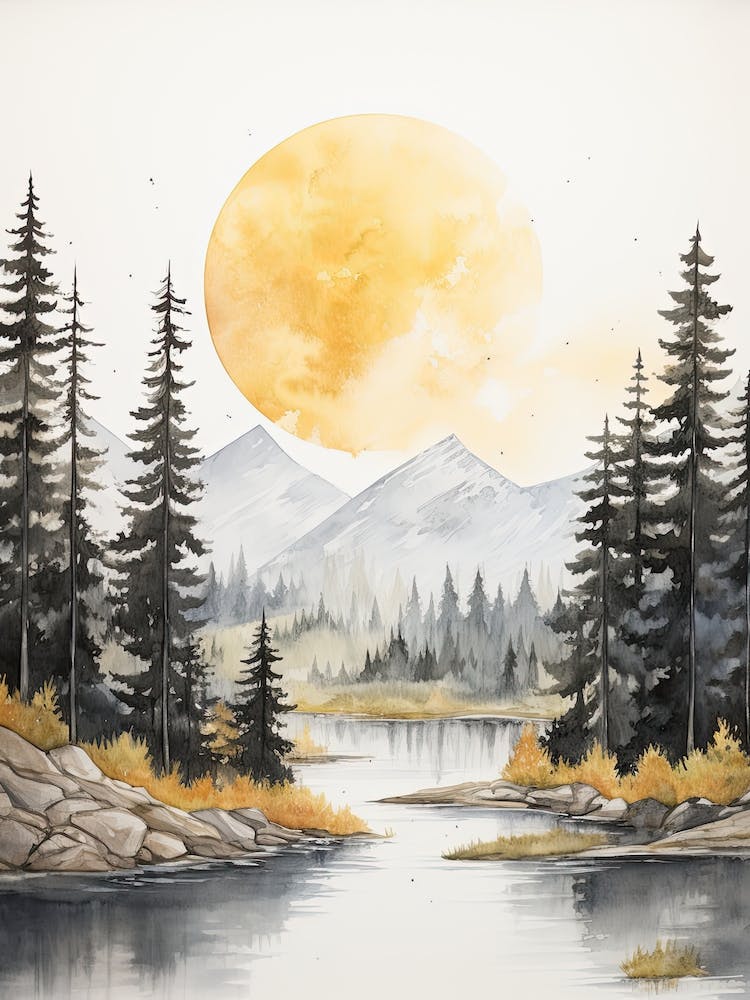 Watercolour Of Hohe Tauern National Park   Austria 1
