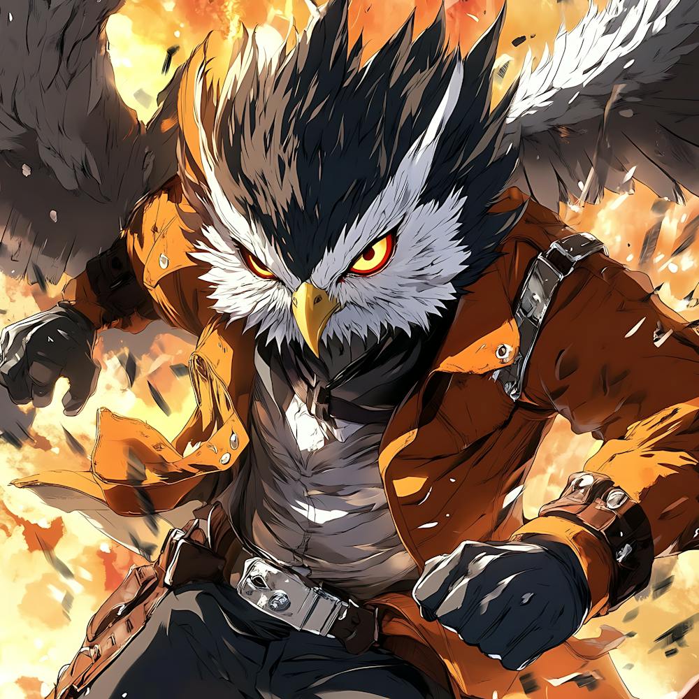 Aggressive Anime Owl Artwork Painting 7