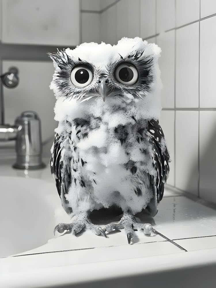Owl In The Bathroom