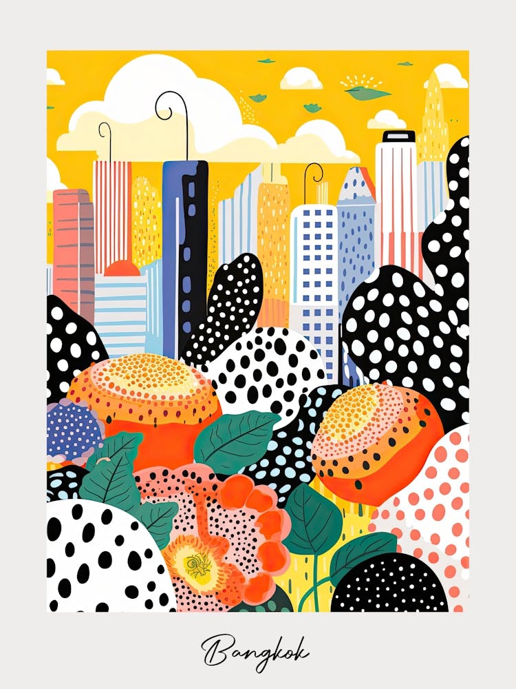 Poster Of Bangkok, Illustration In The Style Of Pop Art 3