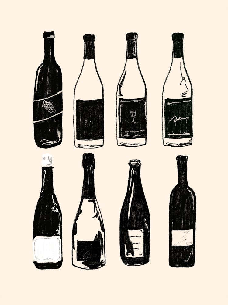 Time for Wine - Black and white