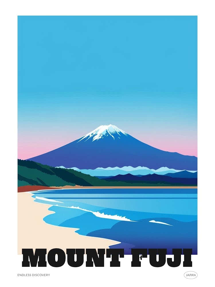 Mount Fuji Japan 1 Colourful Travel Poster
