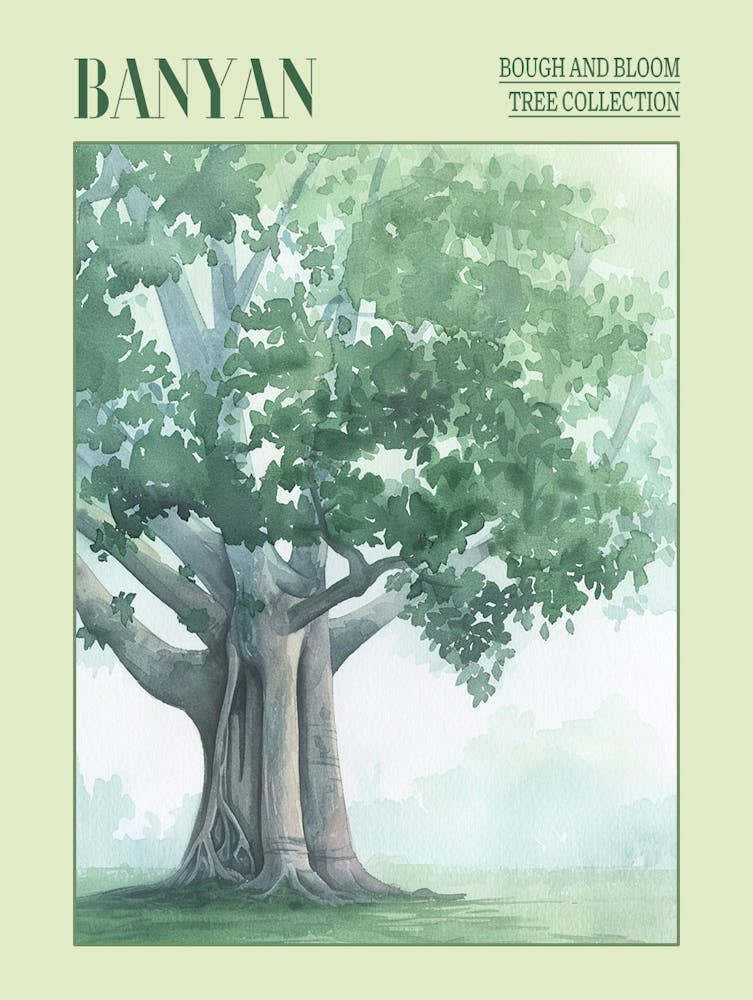 Banyan Tree Atmospheric Watercolour Painting 3 Poster