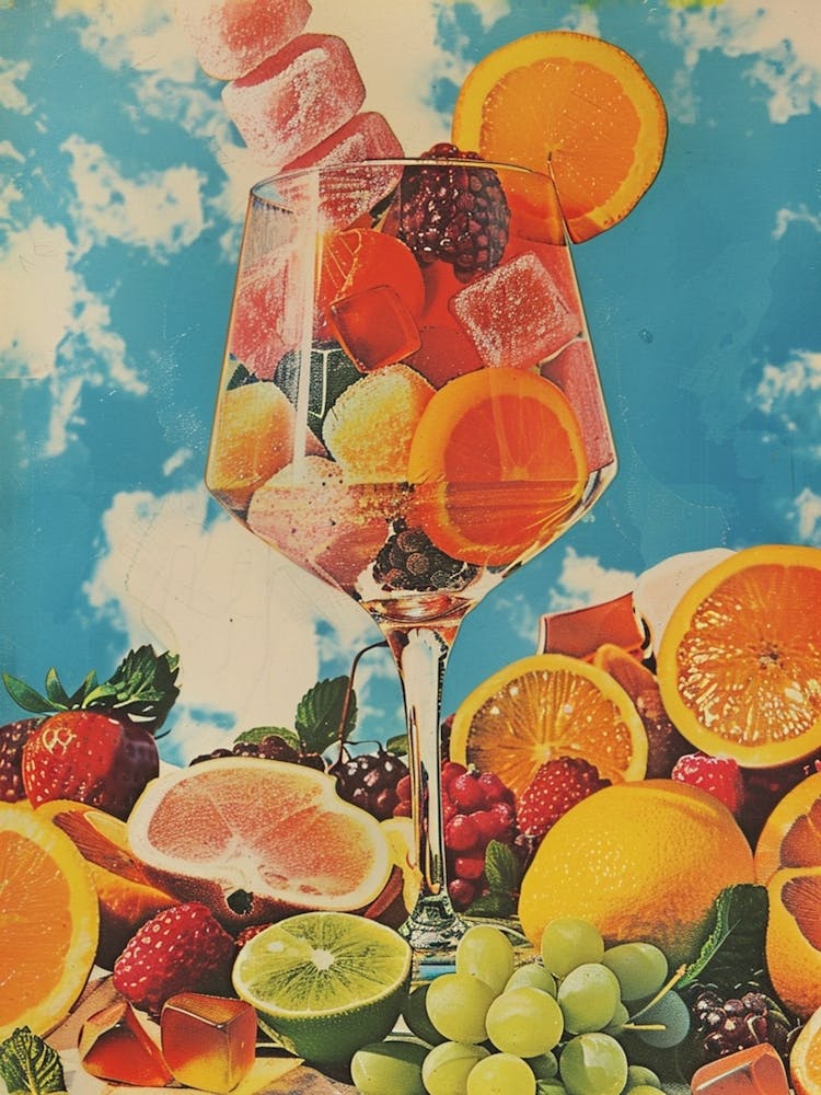 Fruity Jelly Candy Retro Collage 3