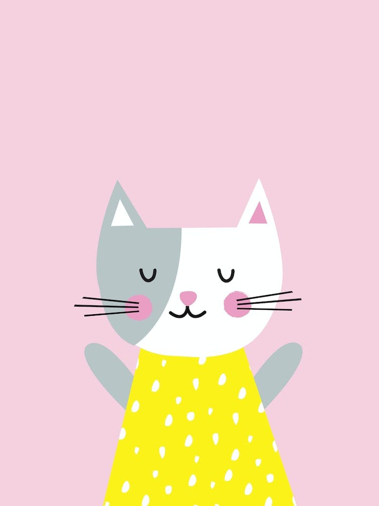 Cute Cat In Yellow Dress