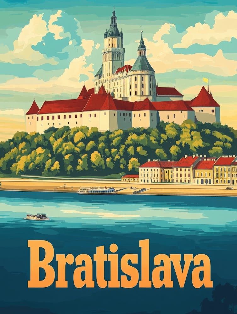 Aihrgdesign A Vintage Travel Poster Of Bratislava 4