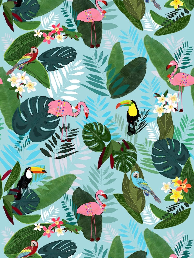 Flamingo Toucan Parrot