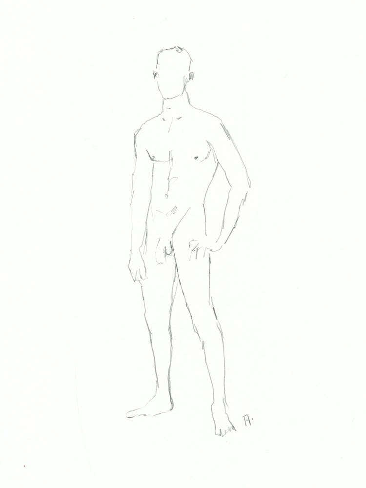 male nude gay art homoerotic full frontal nude painting drawing sketch pencil erotic artwork adult mature 1