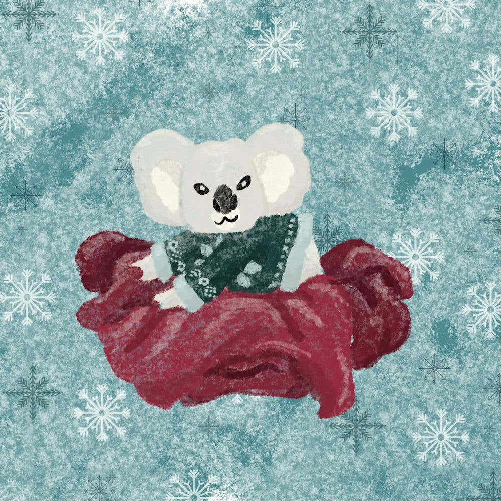 Christmas Koala in a blanket